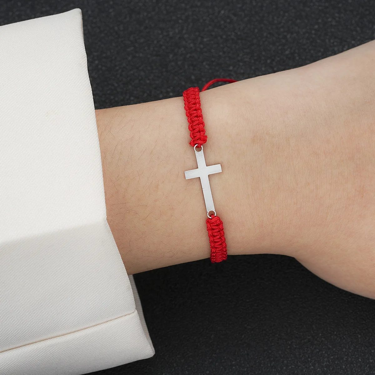 New Student Couple Faiths Jewelry Handmade Braided Hand Rope High Quality Stainless Steel Cross Bracelet Gifts for Women Men