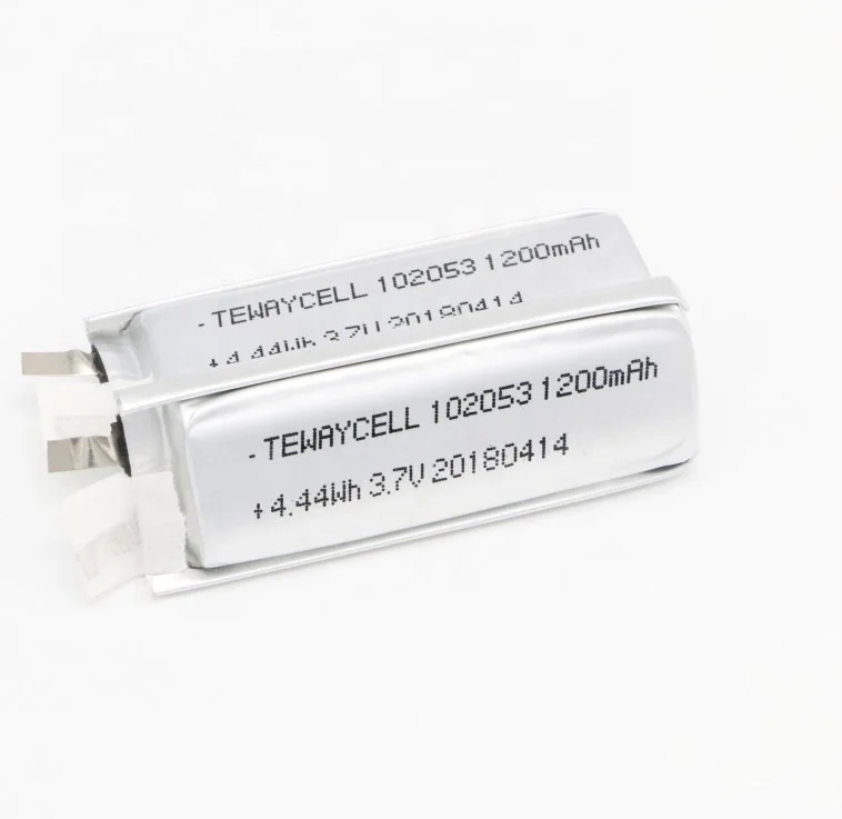 102053 1200mah 3.7v high capacity size rechargeable small lithium polymer ion battery cells pack