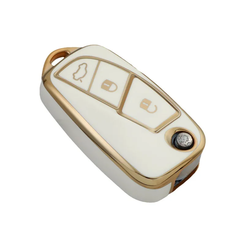 3 buttons TPU Shell Fob Holder Protector for FIAT Doblo Grande Bravo 500 Ducato Minibus Panda Stilo Punto Car Key Case Cover