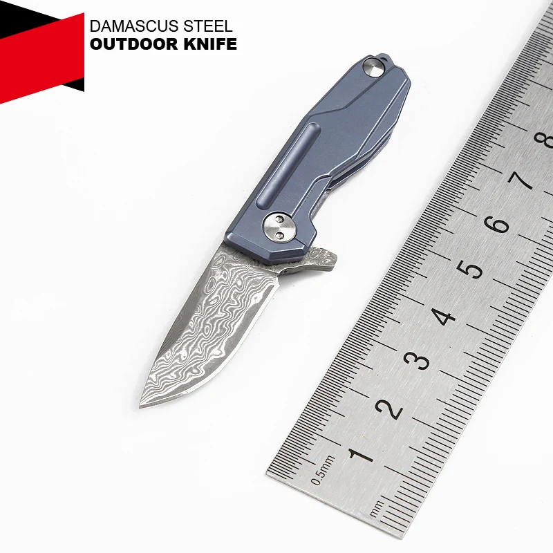  TL-J038 новые хорошие продажи для использования на открытом воздухе нож из дамасской стали складной Флиппер титановый карманный повседневного кемпинга охоты Пешие