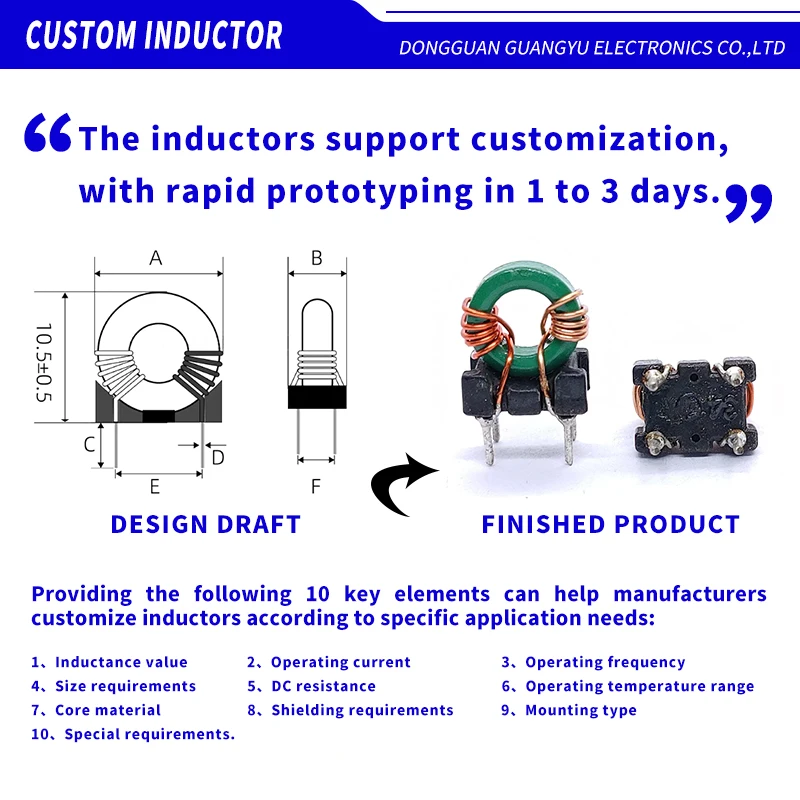 Custom 157125 33uH Sendust Cores Inductors Copper Coil SPWM Power Inverter Filter PFC Toroidal Inductors