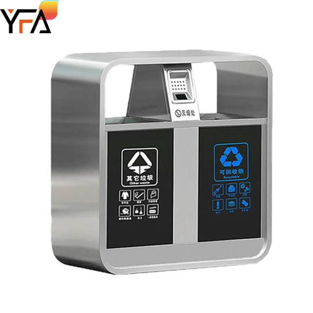 Outdoor Waste Bins Stainless steel 201/304 Garbage Recycle Bin Metal Dustbin Large Capacity Classified Commercial Trash Cans