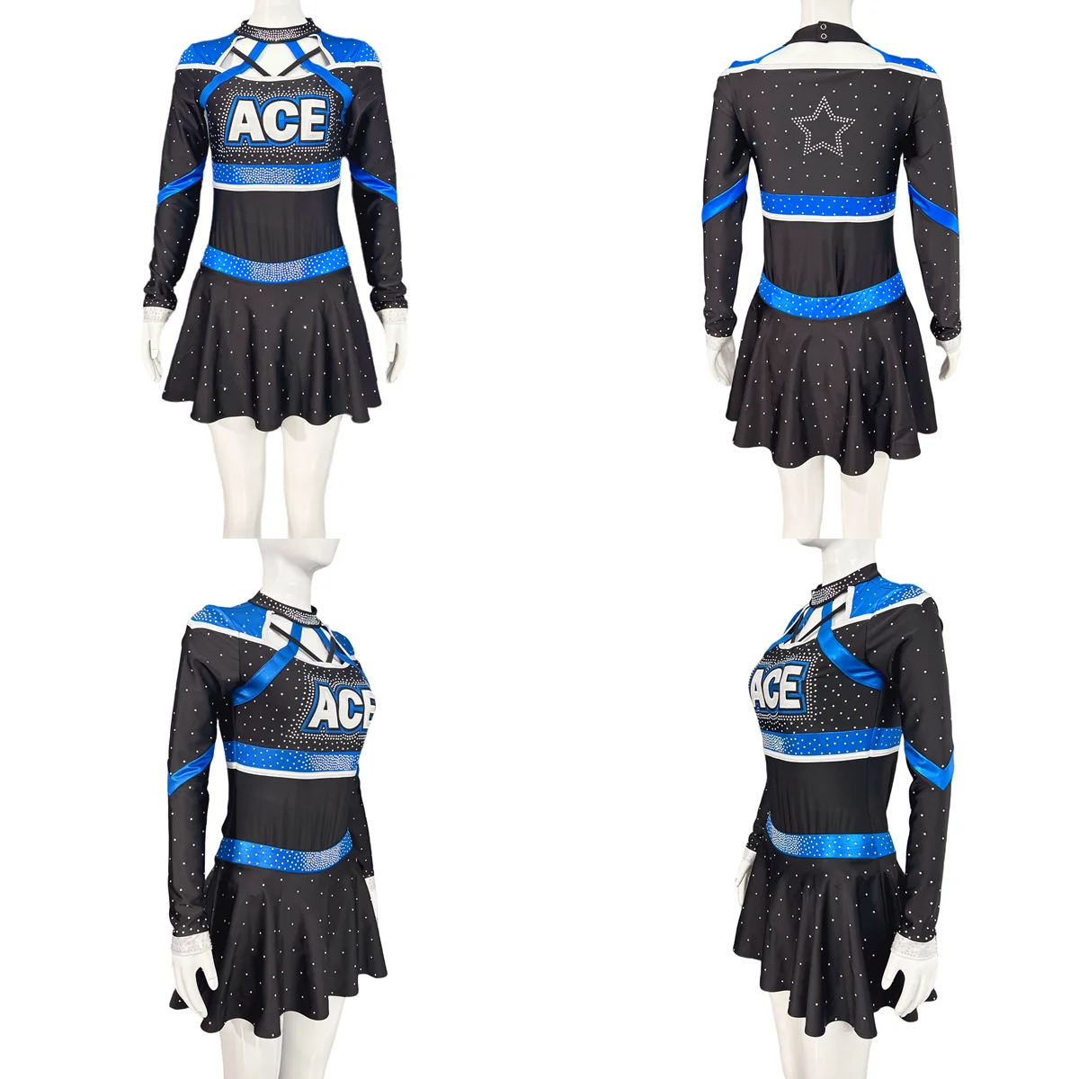 Ace Sports Custom Sublimation hot Sales latest design Comfortable wholesale custom School Cheer leader Uniforms