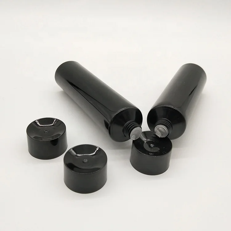 Small diameter plastic tube black blank squeeze plastic gel tube with screw lid