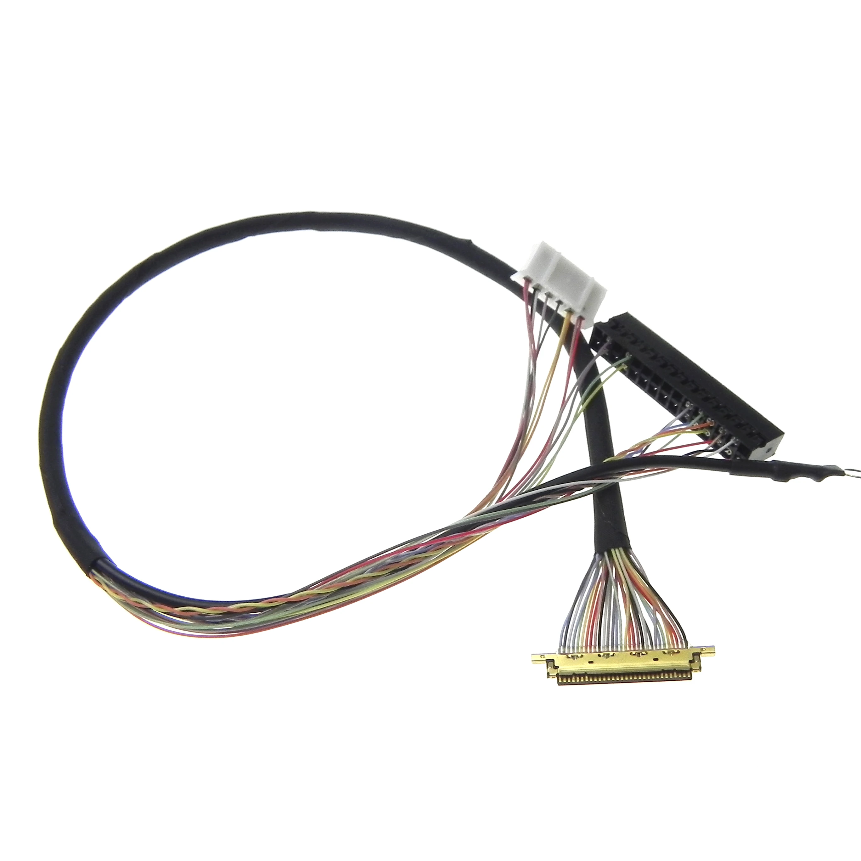 Display Cable I-PEX 20345-040T-02 To Molex 5011893010 and JST PHR-7 and PHR-12 Connector LVDS Cable Assembly
