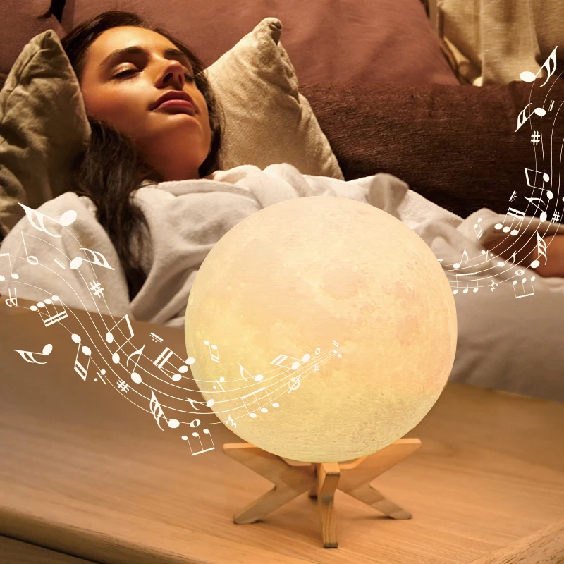Night Light Moon Usb Rechargeable Remote Control  White Noise Music Machine Bedroom Sleep Aid Lights