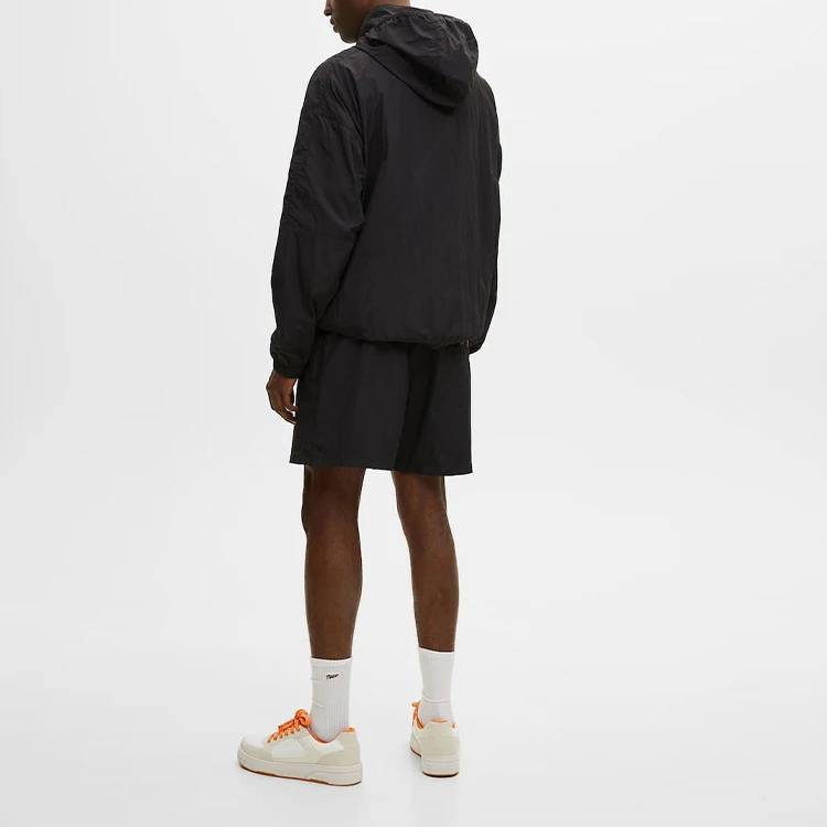 wholesale men sweatsuit training & jogging windbreaker zip up jacket shorts nylon customized logo two piece set tracksuit