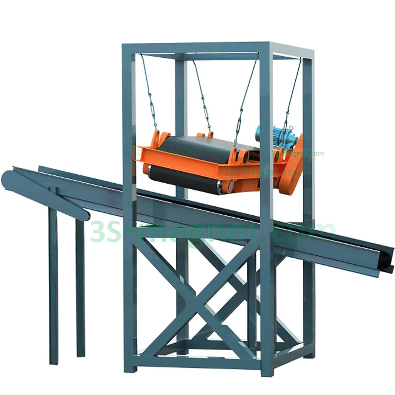 hanging permanent magnet remover conveyor belt strong magnet for suction iron sawdust stone coal crusher special