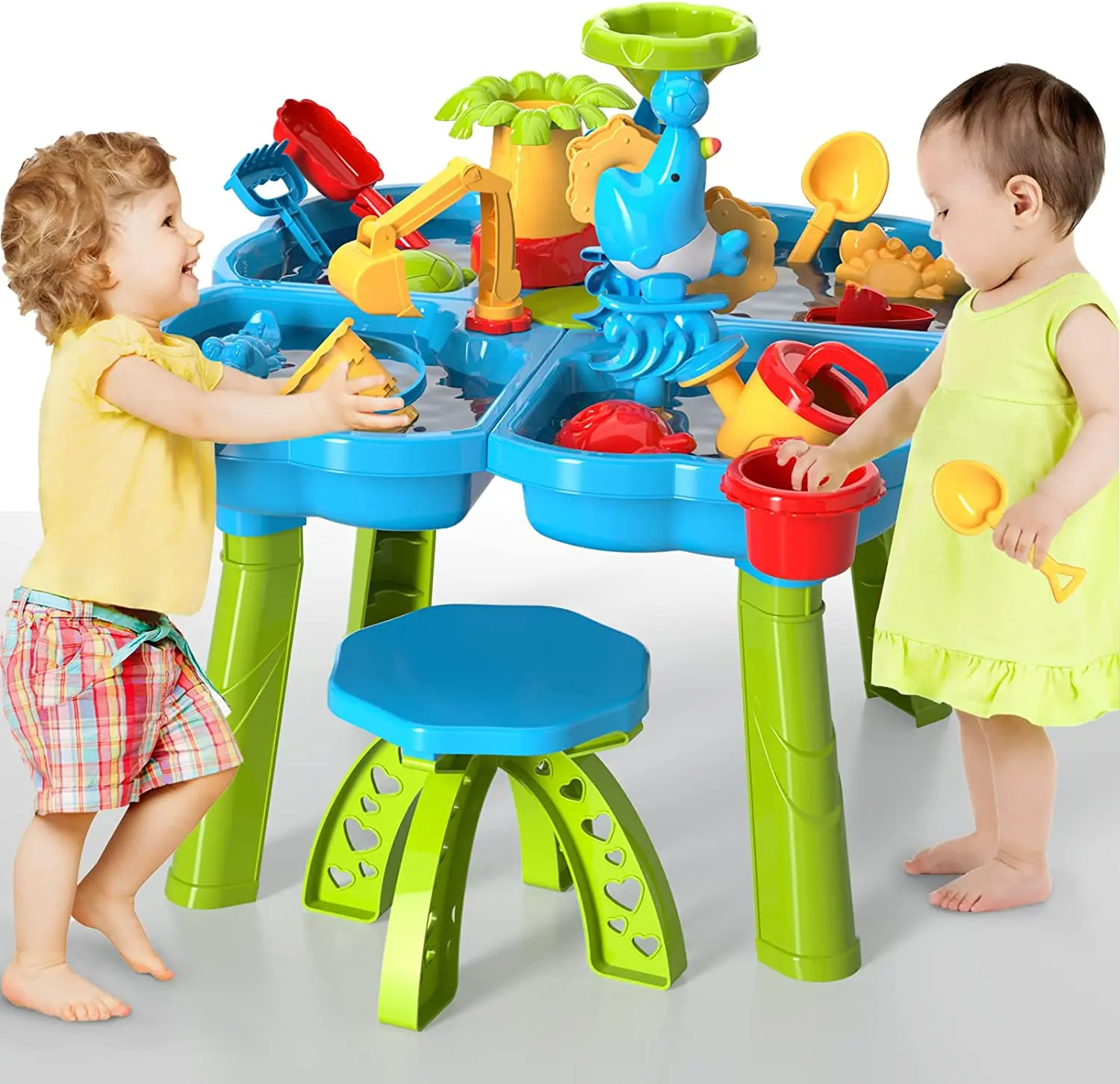 4 in 1 Sand and Water Play Table Beach Toy for Kids Play Table Sand Water Toy for Outdoor Kids Sand Water Table Toys