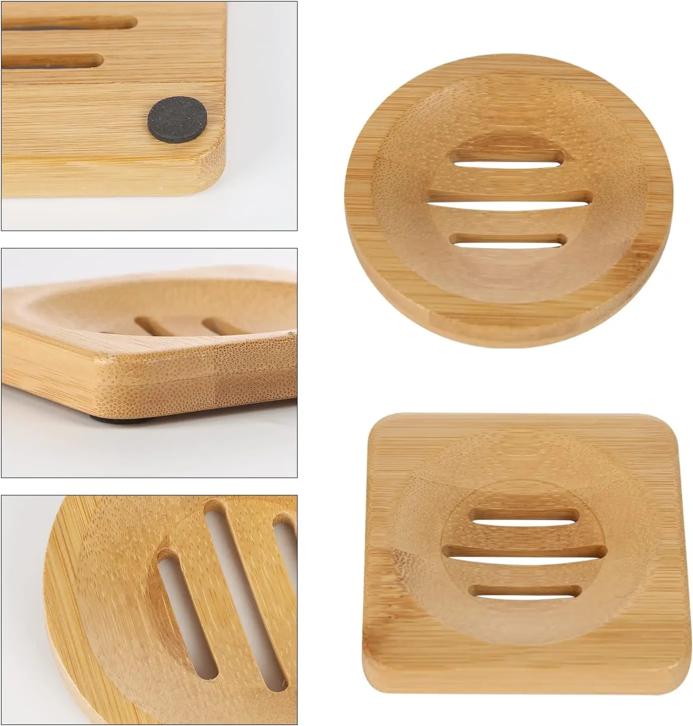 Natural Bamboo Wooden Soap Dishes Wooden Soap Tray Holder Storage Soap Rack Plate Box Wholesale