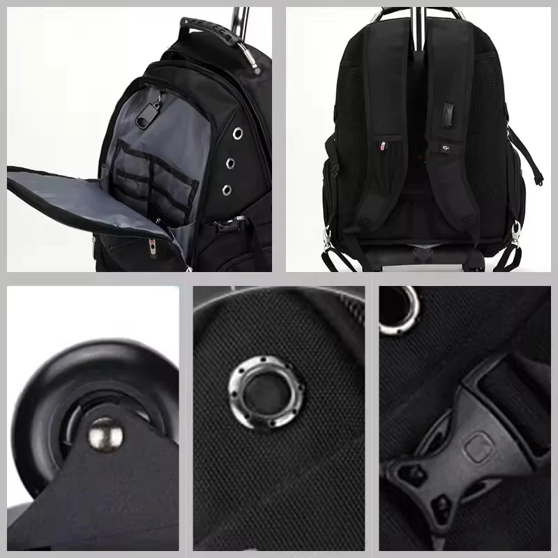 Carry On Expandable Trolley Bag Travel Backpack Office Computer Bag Laptop Backpack With Wheels