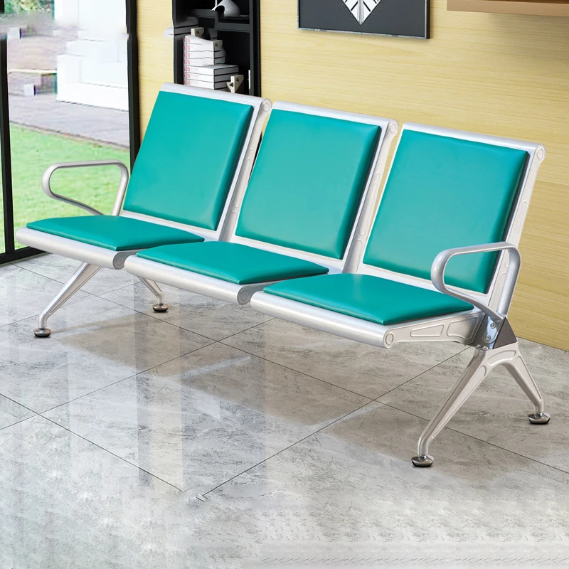 OUHE Airport Waiting Metal Chairs Hospital Room Public Bench Chair Waiting Room Furniture Metal Gang 3 Seater Waiting Chair