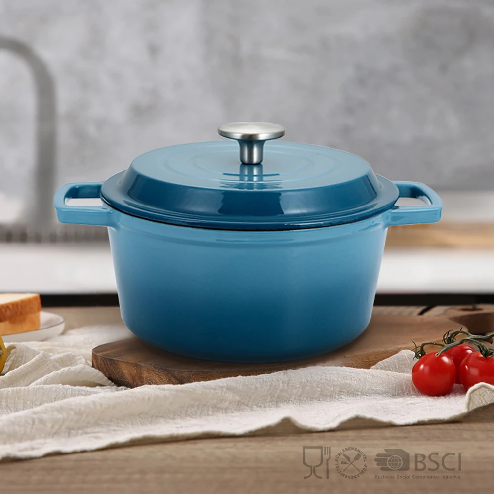 Bright Houseware Pots and Pans Popular Customized Chef Cooking Pot Enamel Cast Iron Cookware Dutch Oven Enamel Casserole