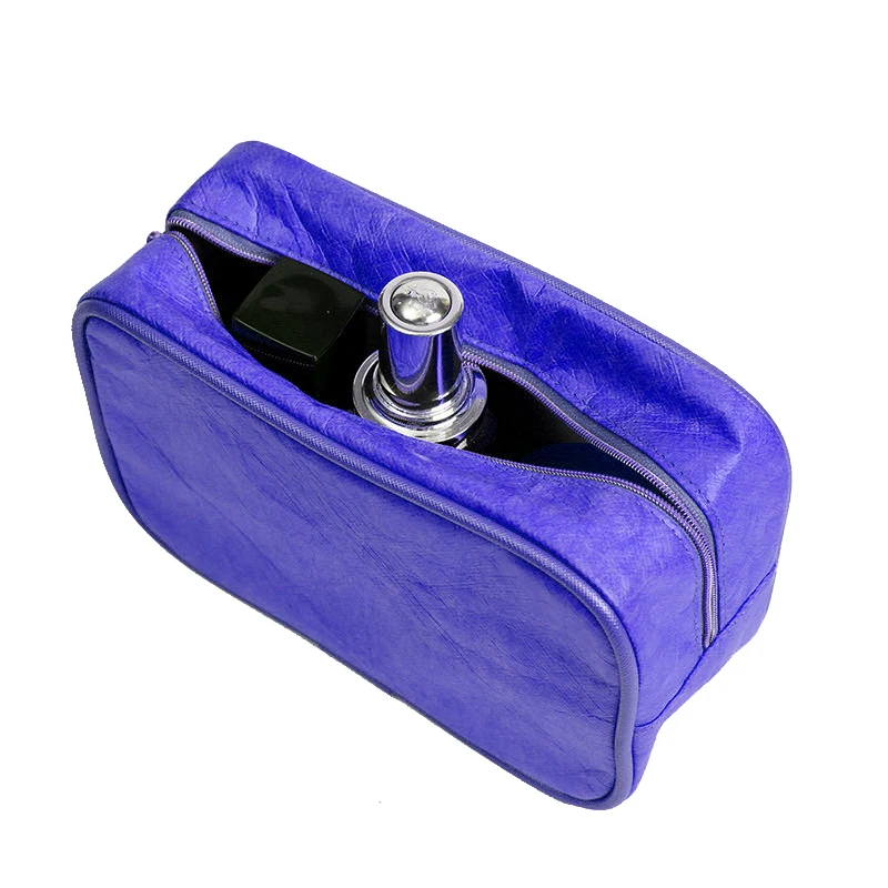 Customized Logo DuPont Paper Eco Tyvek Kraft Travel Makeup Pouch Gifts Cosmetic Bags with Pattern