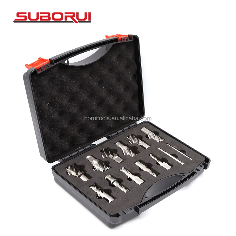 SUBORUI HSS TCT Slugger Magnetic Drill Bit Broach Cutter Annular Cutter Set for Magnetic Base Drill Machine Accurate Cutting