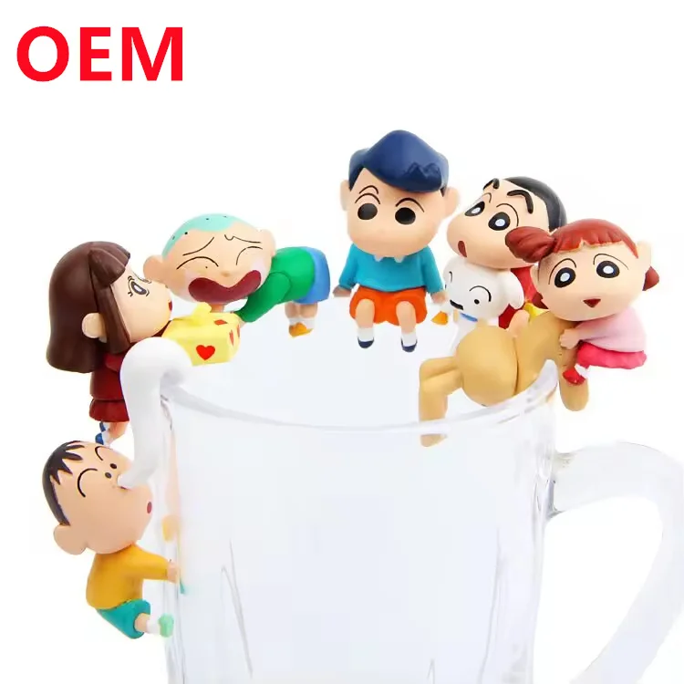 Pvc toys manufacture custom 3D Mini Cartoon Plastic Miniature Figures for Cup OEM Soft Vinyl Figurine Toy custom mini figures