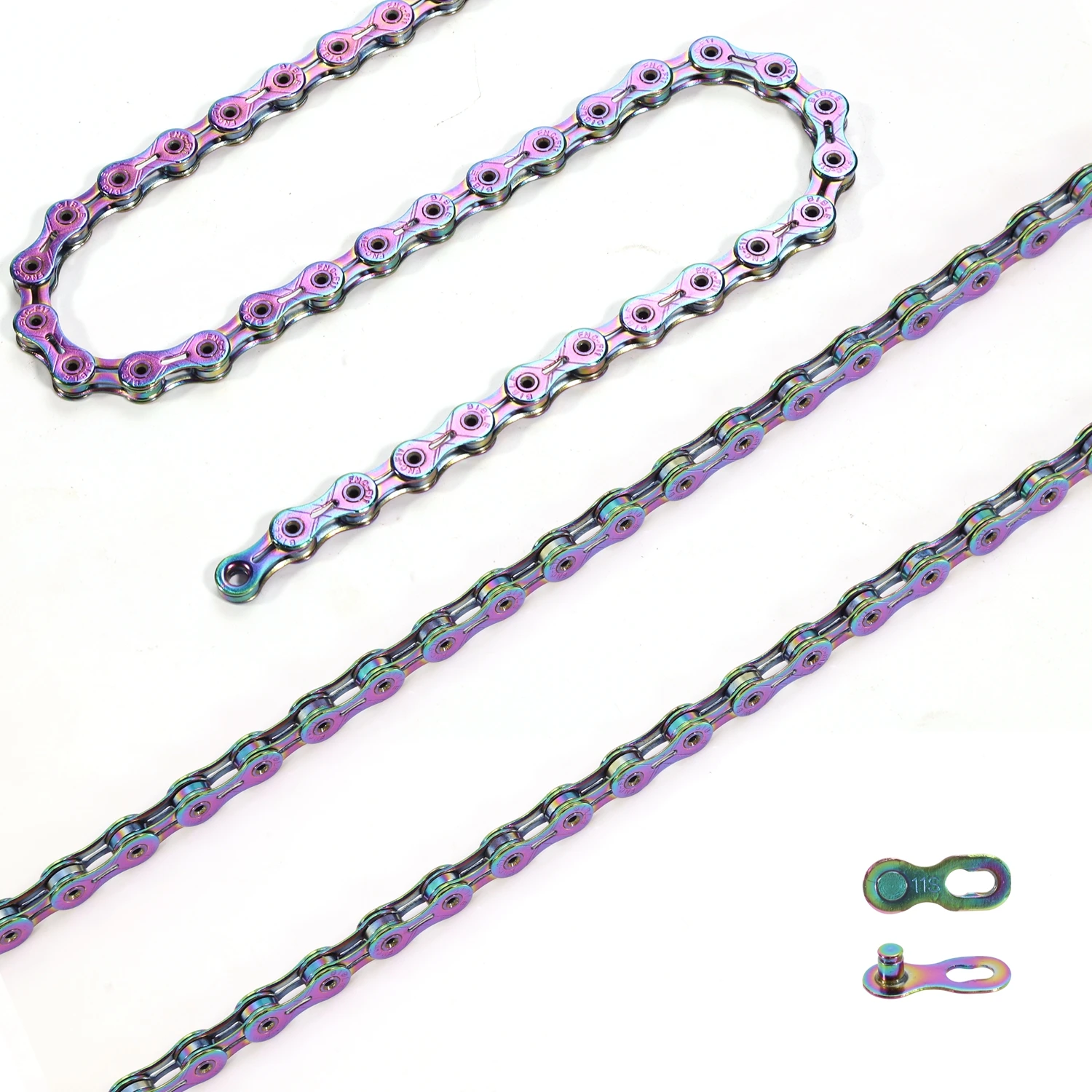 High quality FNC 11 speed rainbow rust proof stainless steel  hollow road mountain bike chain