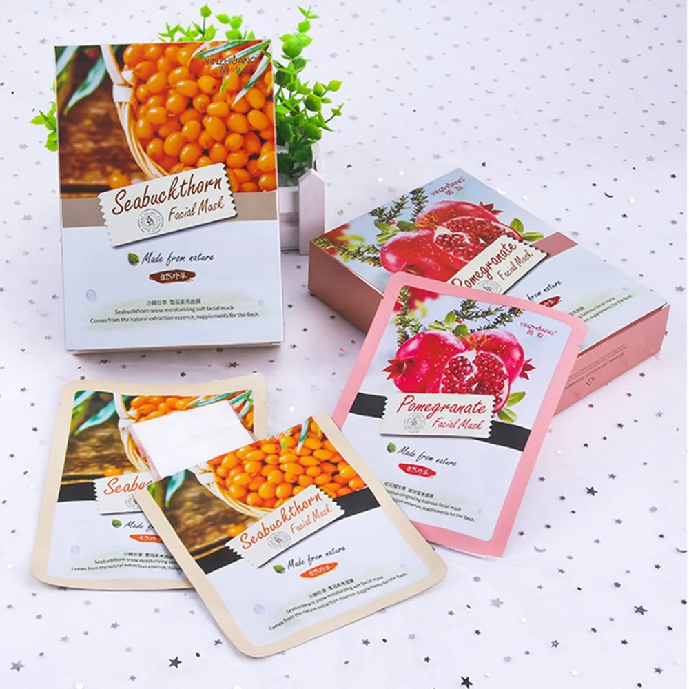 Wholesale OEM Natural Organic Caviar Arbutin Seabuckthorn Currant Snail Moisturizing Soothing Facial Silk Mask Face Sheet Mask