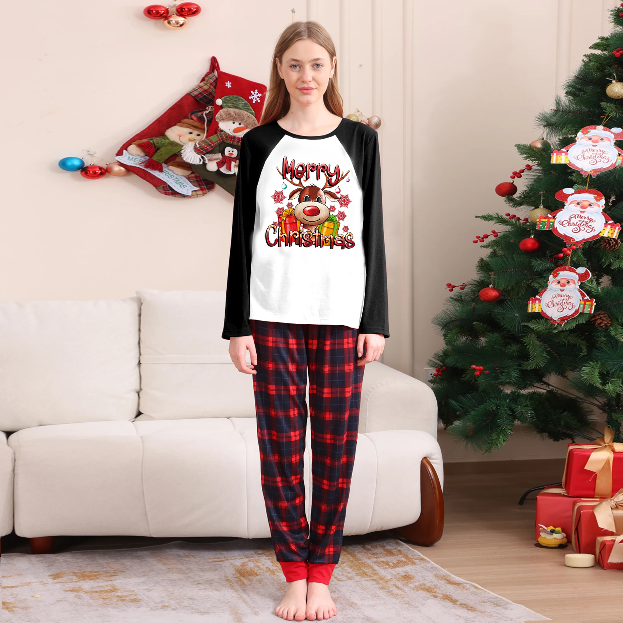 Custom Christmas Family Matching Pajamas Set Kids Boys Girls Sleepwear Home Wear Plus Size Option for Children