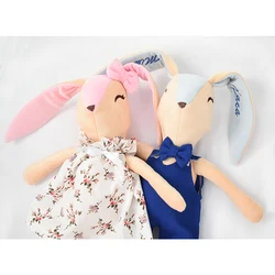 Nordic style rabbit toy hot selling  emboridered details, emborider names, custom labelling plush toy