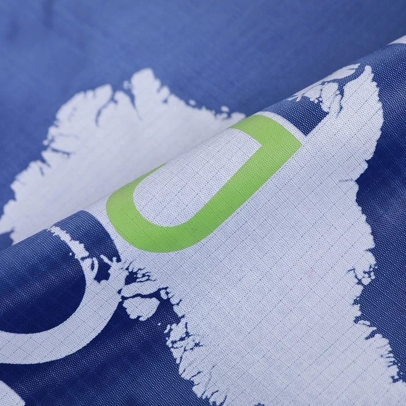 High quality 210D ribstop polyester foldable reusable shopping bag with pouch