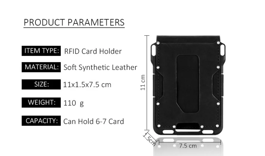 
2020 Hot Sale in Amazon Aluminum Business Card Holder RFID Blocking Slim Leather Pocket Metal Credit Card Wallet 