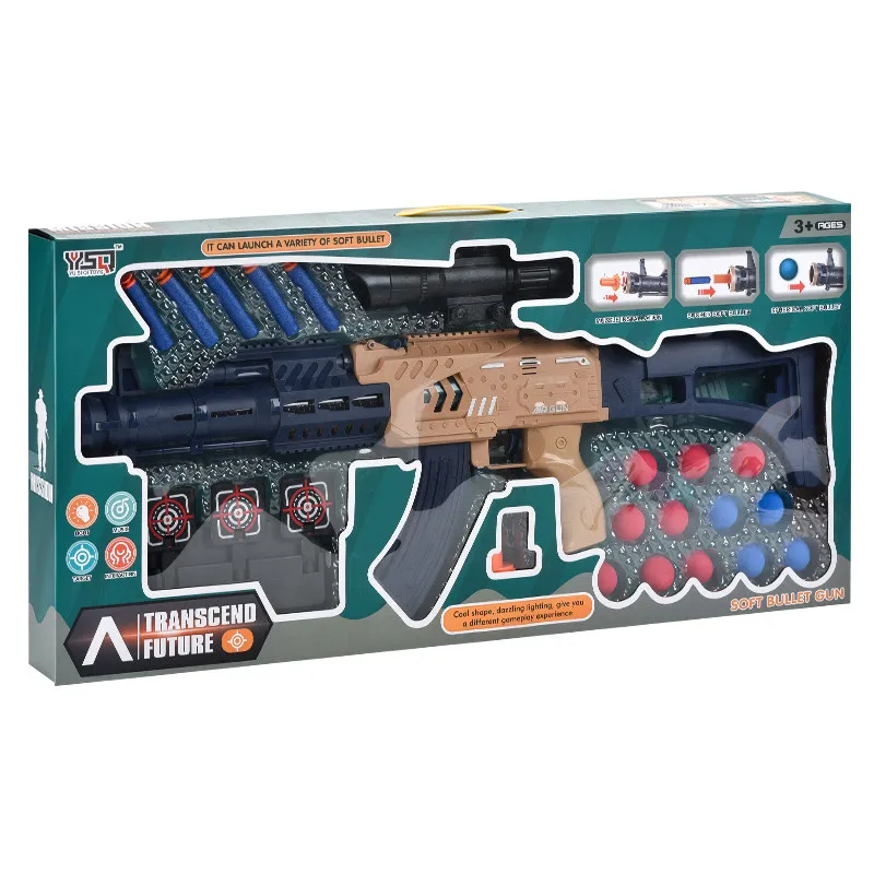 Funny shooting playing toy boys favorite cool air soft gun weapons plastic soft ball gun toy