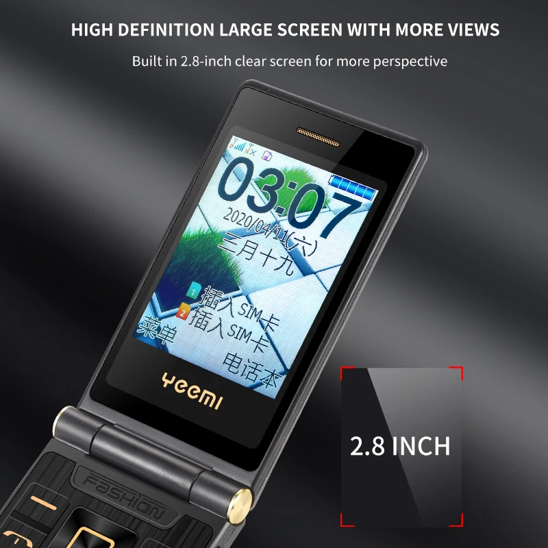  Новый 2 8 дюймов двойной экран 1800mAh батарея 2G 3G с функцией gsm wcdma G10 все голосовые king sos-вызов клавиатура флип кнопки телефона
