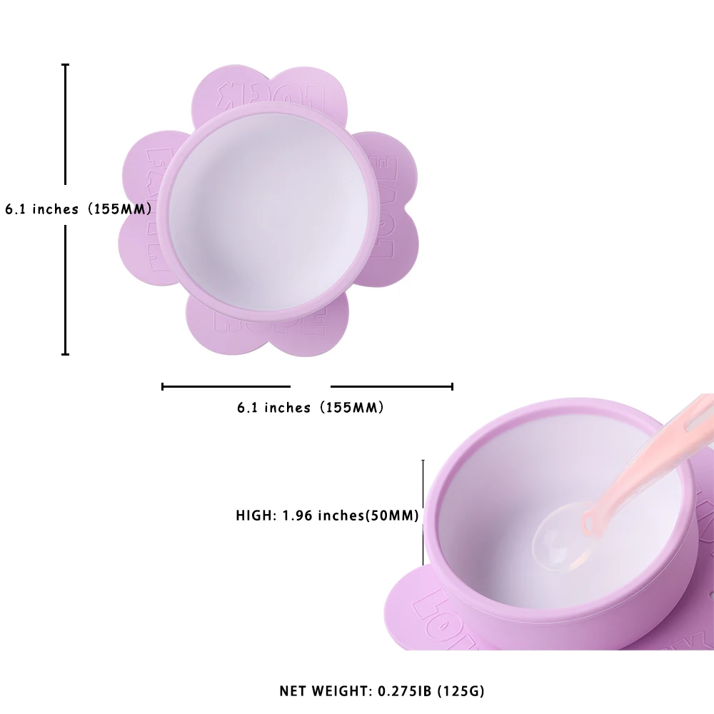 New Arrival Eco-Friendly Non-Toxic Anti-Slip Silicone Baby Feeding Set Bowl Baby Suction Bowl Silicone Children Tableware Bowl