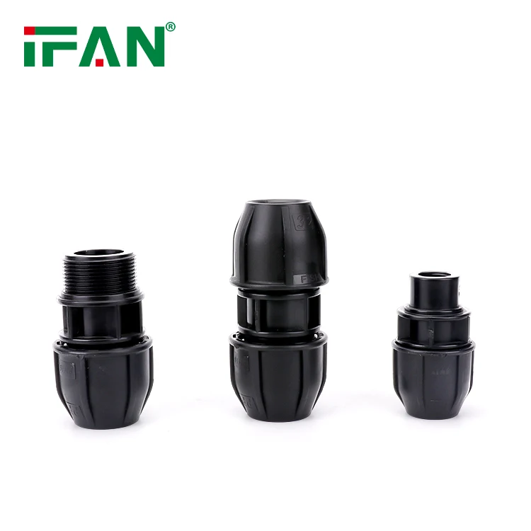 IFAN ASTM D3350 высокого давления 20-110 мм черный гнездовой резьбовой разъем PP Компрессионный фитинг
