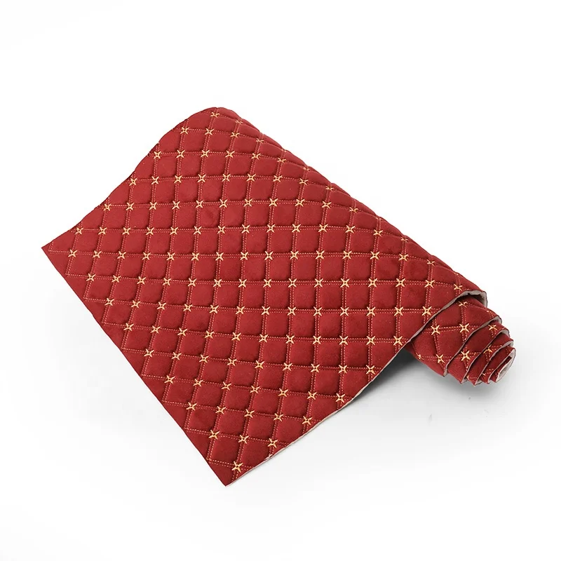 3 D effect quilted Velvet fabric for car seat cover and Sofa