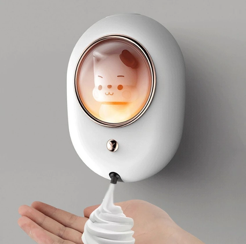 Space Capsule Automatic Foaming Hand Free Washer LED Induction Motion Sensor Foam Wall Mount Touchless Soap Dispenser