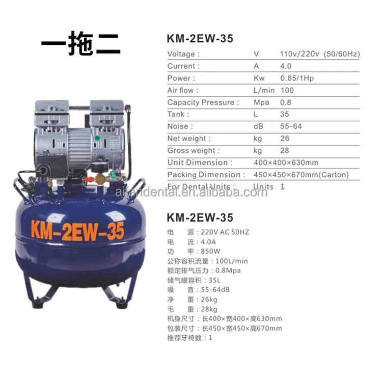 [ Aifan Dental ] One for 2units Dental Chair  Dental Equipments Silent Dental Air Compressor 2hp