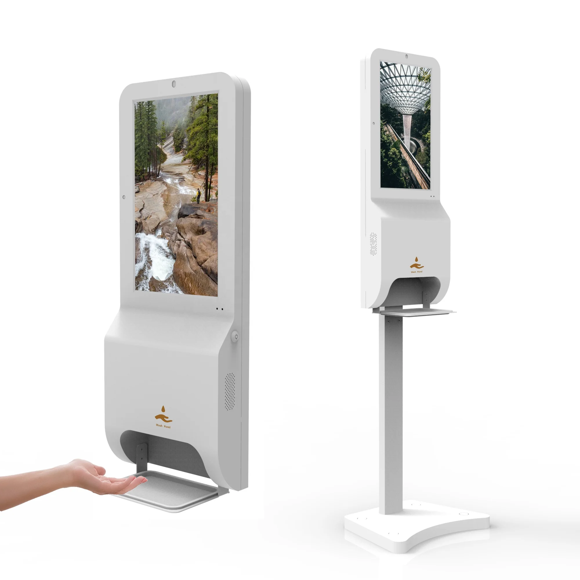 Настенный напольный Бесконтактный автоматический диспенсер с ЖК-дисплеем и подставкой для антисептиков