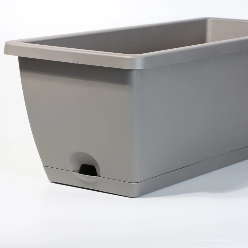 Large Rectangular Hanging Plastic Flower Pots Indoor and Outdoor Succulent Window Sill Herb Planter Box Kit for Garden Home Use