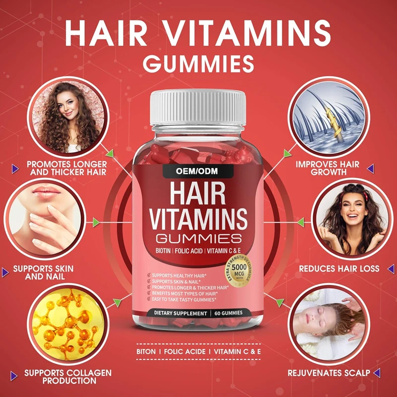 Customized New Product  Protein Supplement  Promotes Hair And Nail Growth Skin Protection Supplement Hair And Nails Gummy