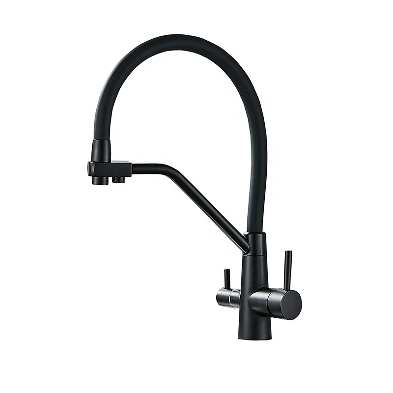 Filter Kitchen Faucet Brushed Gold 360 Swivel Pure Water Faucets for Kitchen Black Pull Down Purification Water Mixer Tap