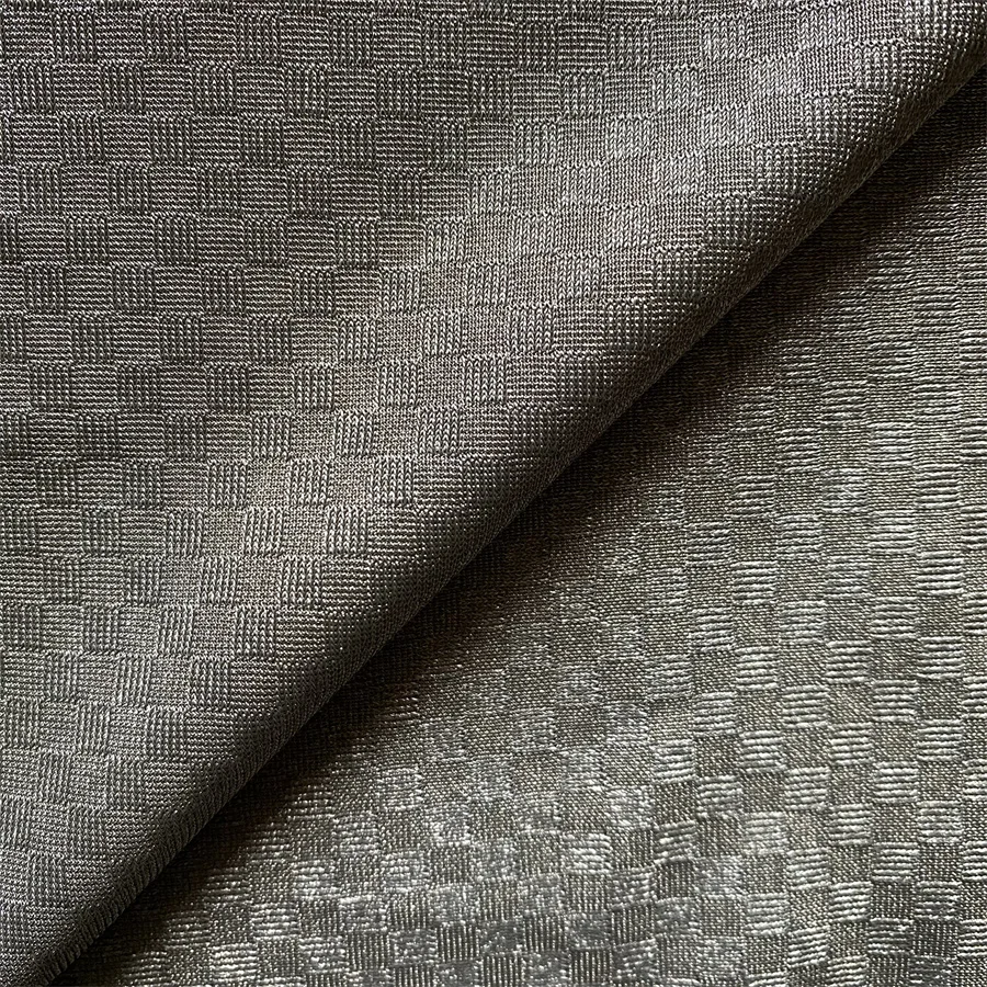 Silver Fiber Full Silver Weft Knitted Elastic Fabric Touch Screen Fabric