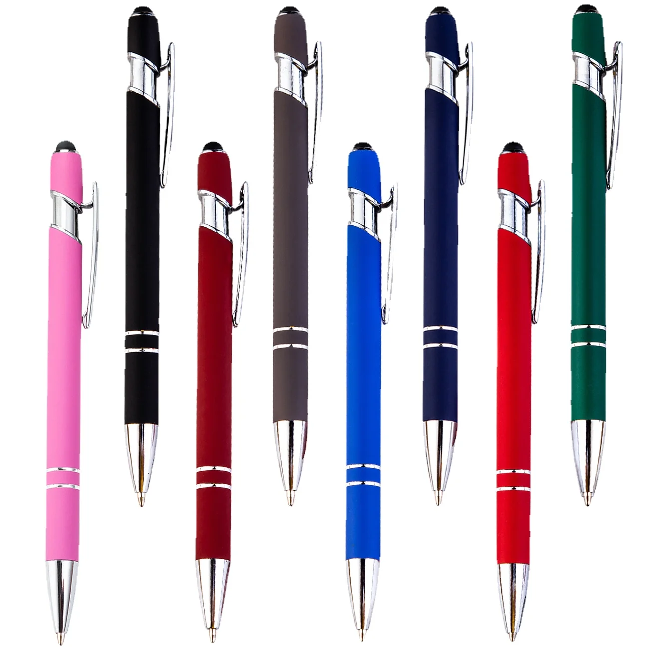EACAJESS Stylus Ballpoint Pen Soft Touch Capacitive For Iphone Ipad Screen Touch Pen Custom Logo Metal Ballpoint Pens