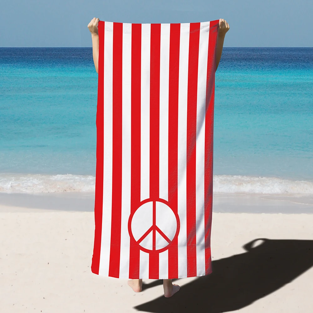 Personalized sublimation print quick dry micro fibre abstract beach towels with pockets