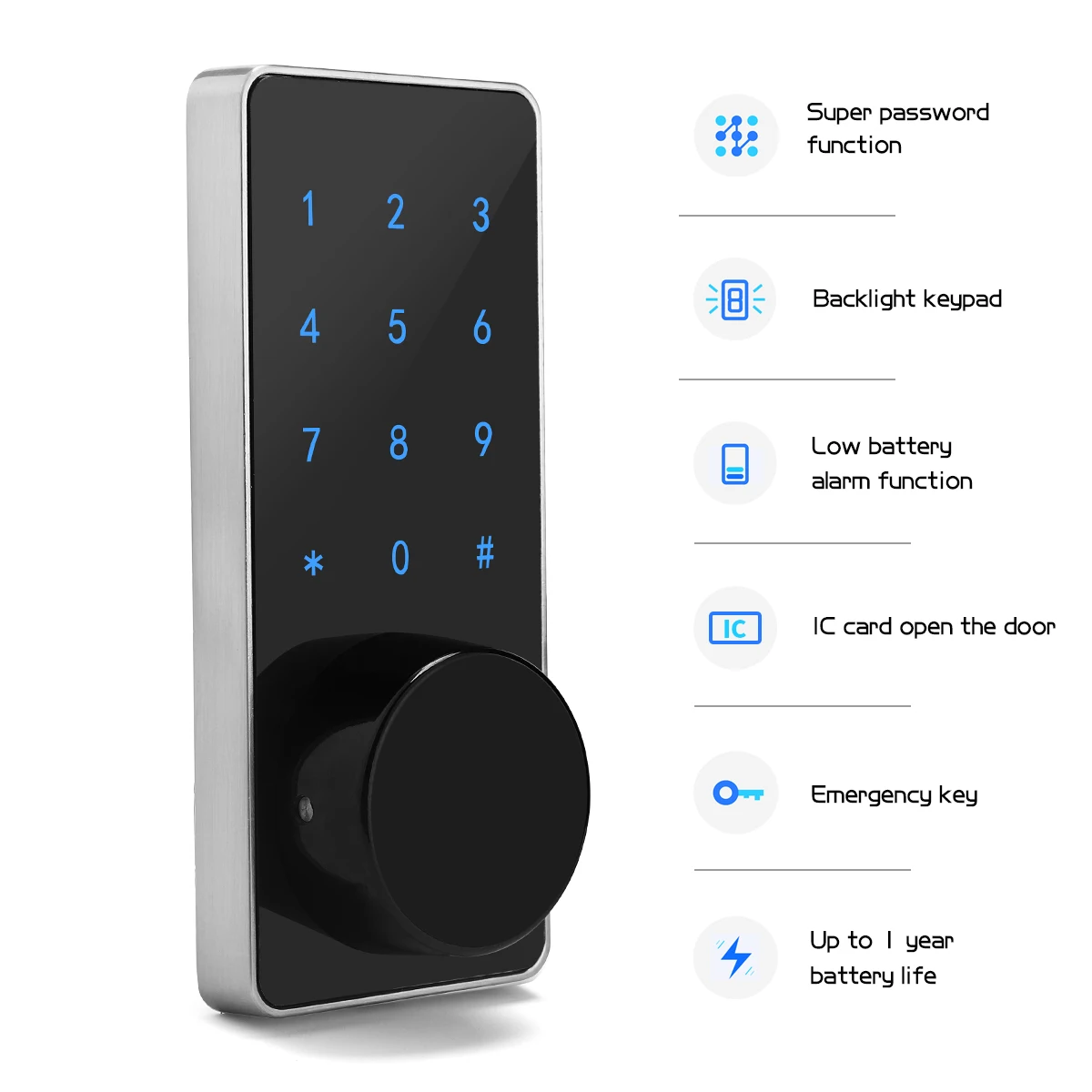 Top American UK 5 in 1 WiFi magnetic card electric key auto smart lock