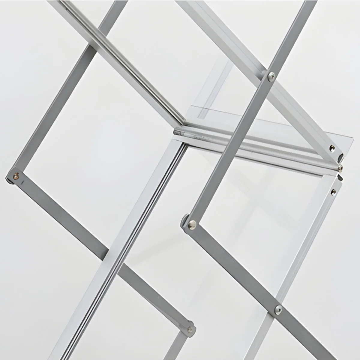 Aluminum folding data frame newspaper stand Acrylic exhibition storage magazine shooting Red bookshelf display stand