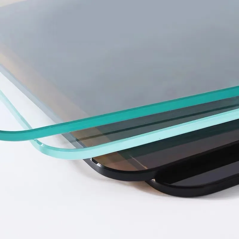 5mm-12mm colored float smoke black ash tempered glass size custom desktop glass