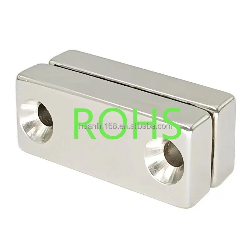 N35 N48 Block Rare Earth Materials Square Countersunk Rectangular Motor Shape Weld Punching Cutting Holes Permanent Magnet Ndfeb