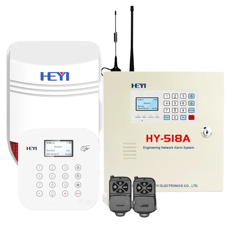 2022 Professional gsm/ LAN/ PSTN wireless alarm systems with 	 jammer 3g 4g 5g motion prices for fire door houses security