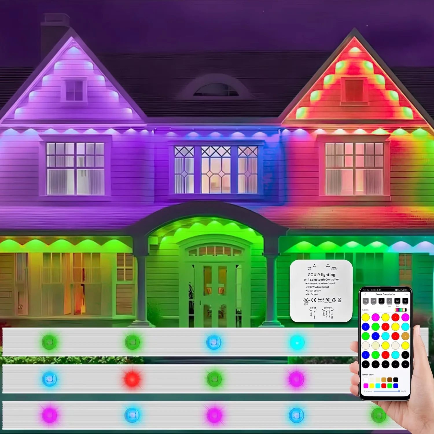 NEW Rgbw Led Point Pixel Light Changing Exterior 12V IP68 House Permanent outdoor holiday christmas decoration led point light