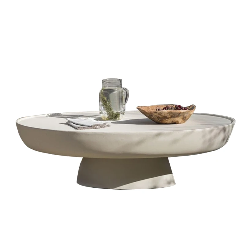 INS modern white coffee table concrete coffee table Nordic interior designs round table for living room furniture