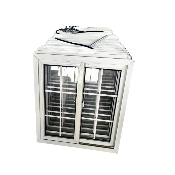 North American modern Design Grill PVC Sliding Windows UPVC Plastic Sliding Glass Windows