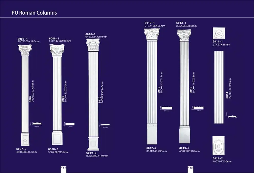 
High density cheap price Waterproof waterfire PU wedding wall decorating column square roman pillar 
