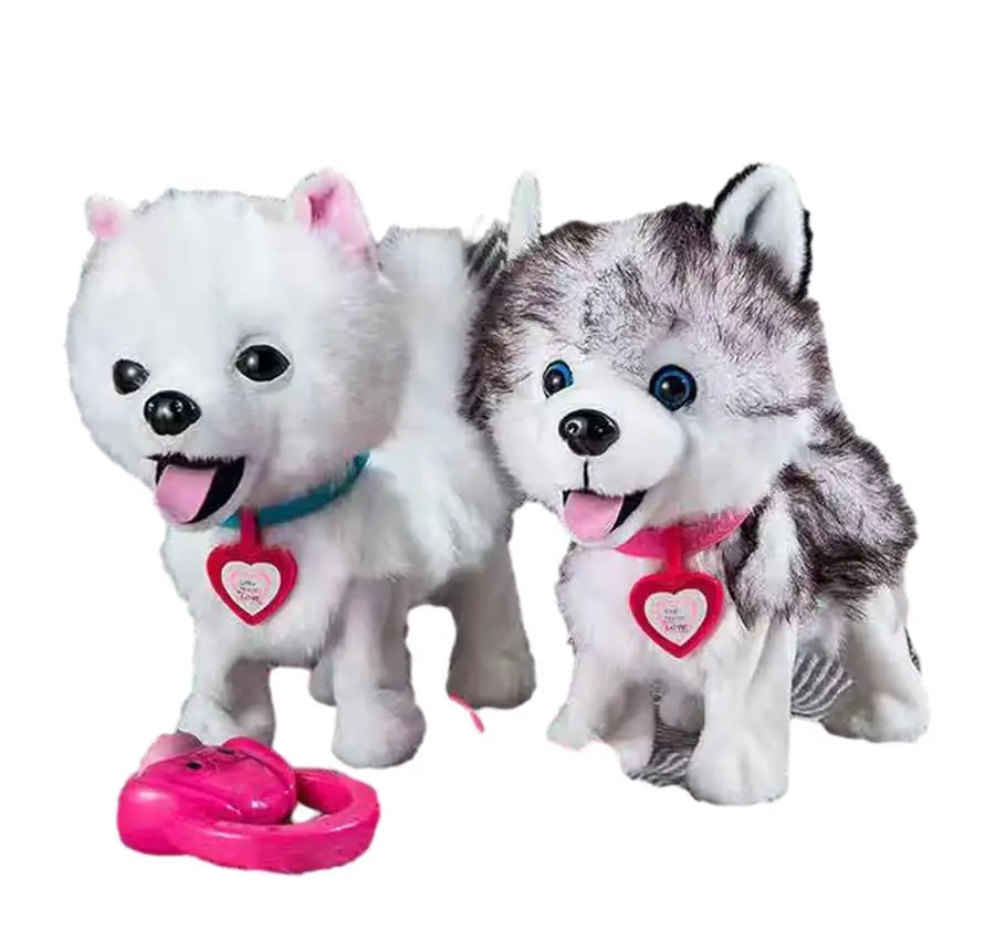 Allogogo CPC Kids Gift Toy Puppy Sing Songs Huskie Leash Walk Bark Music Juguetes Electric Stuffed Plush Dog for Kids Children